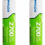 Pilas Recargables Aa, 5 Unidades, 2700 Mah Philco