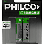 Pilas Recargables Aa, 5 Unidades, 2700 Mah Philco