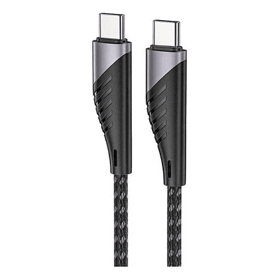 Cable Tipo C A Tipo C Carga Super Rapida 3.0a / 65w Fiddler Negro