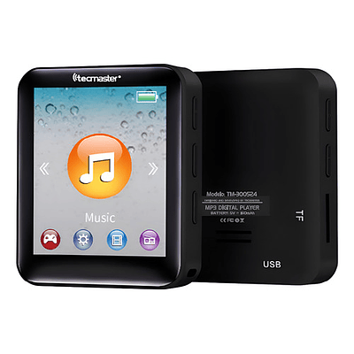 Reproductor Mp3 + Grabadora + Radio 16gb Bluetooth Touch Color Negro