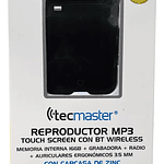 Reproductor Mp3 + Grabadora + Radio 16gb Bluetooth Touch Color Negro