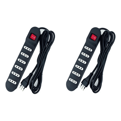 Pack De 2 Alargador Corriente Zapatilla Enchufe Múltiple 6
