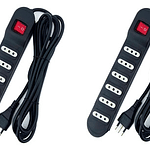 Pack De 2 Alargador Corriente Zapatilla Enchufe Múltiple 6