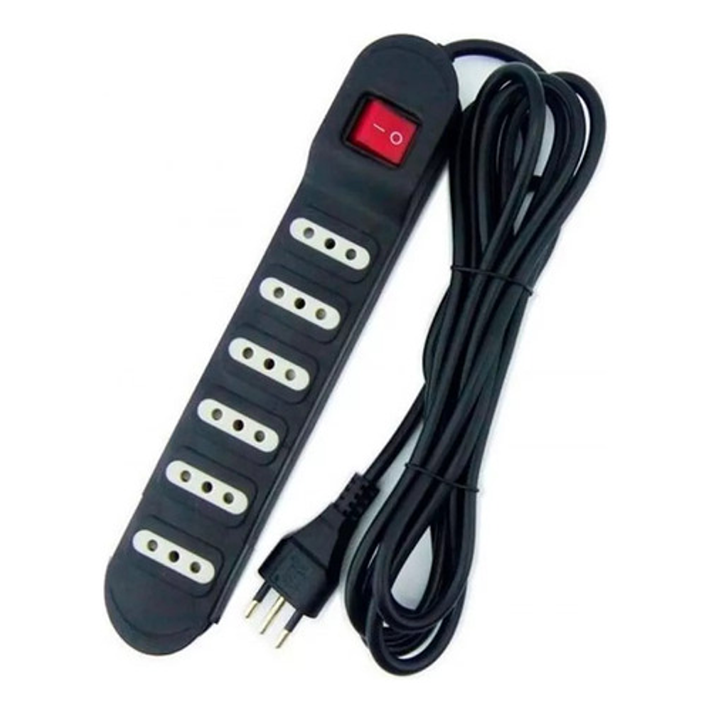 Pack De 2 Alargador Corriente Zapatilla Enchufe Múltiple 6