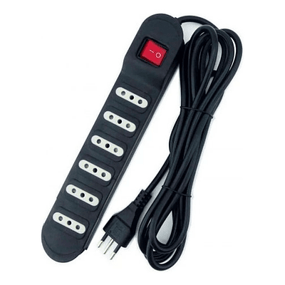 Pack De 2 Alargador Corriente Zapatilla Enchufe Múltiple 6