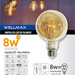 Ampolleta Led Linea Deco Vintage 8w G95 Certificada Wellmax