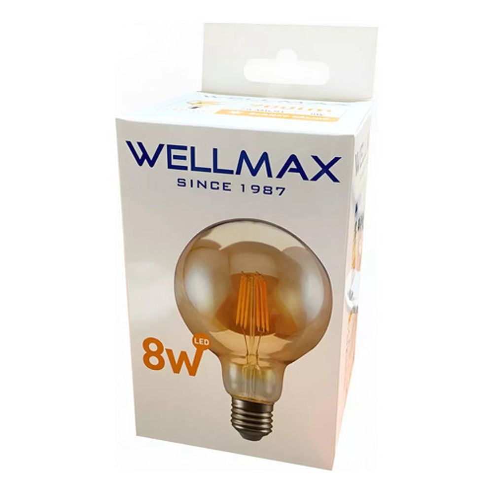 Ampolleta Led Linea Deco Vintage 8w G95 Certificada Wellmax