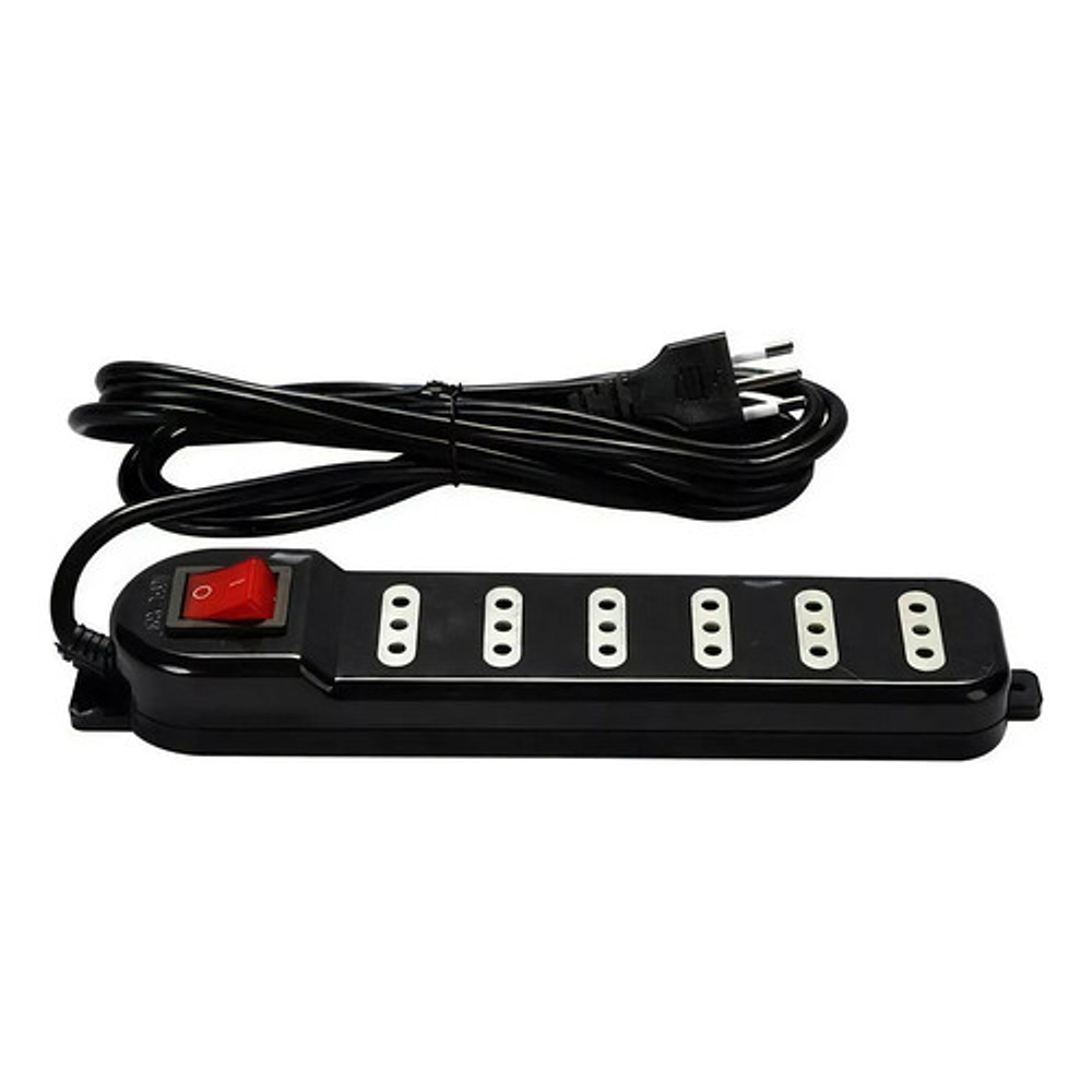 Pack De 2 Alargador Corriente Zapatilla Enchufe Múltiple 6