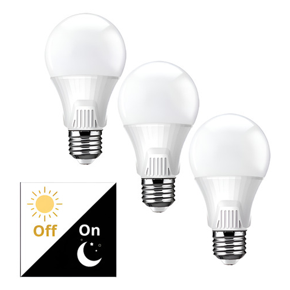 Pack 3 Ampolletas Sensor Crepuscular Dia/noche 9w E27
