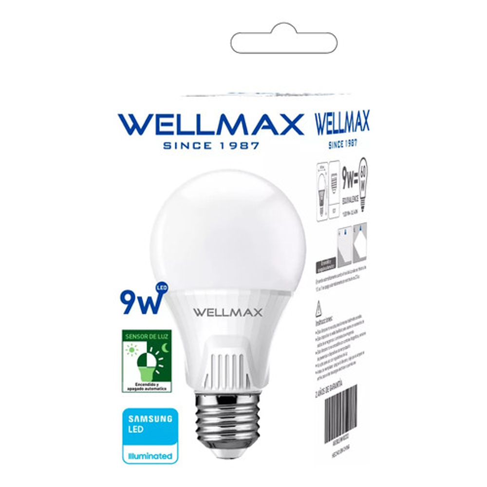 Pack 3 Ampolletas Sensor Crepuscular Dia/noche 9w E27