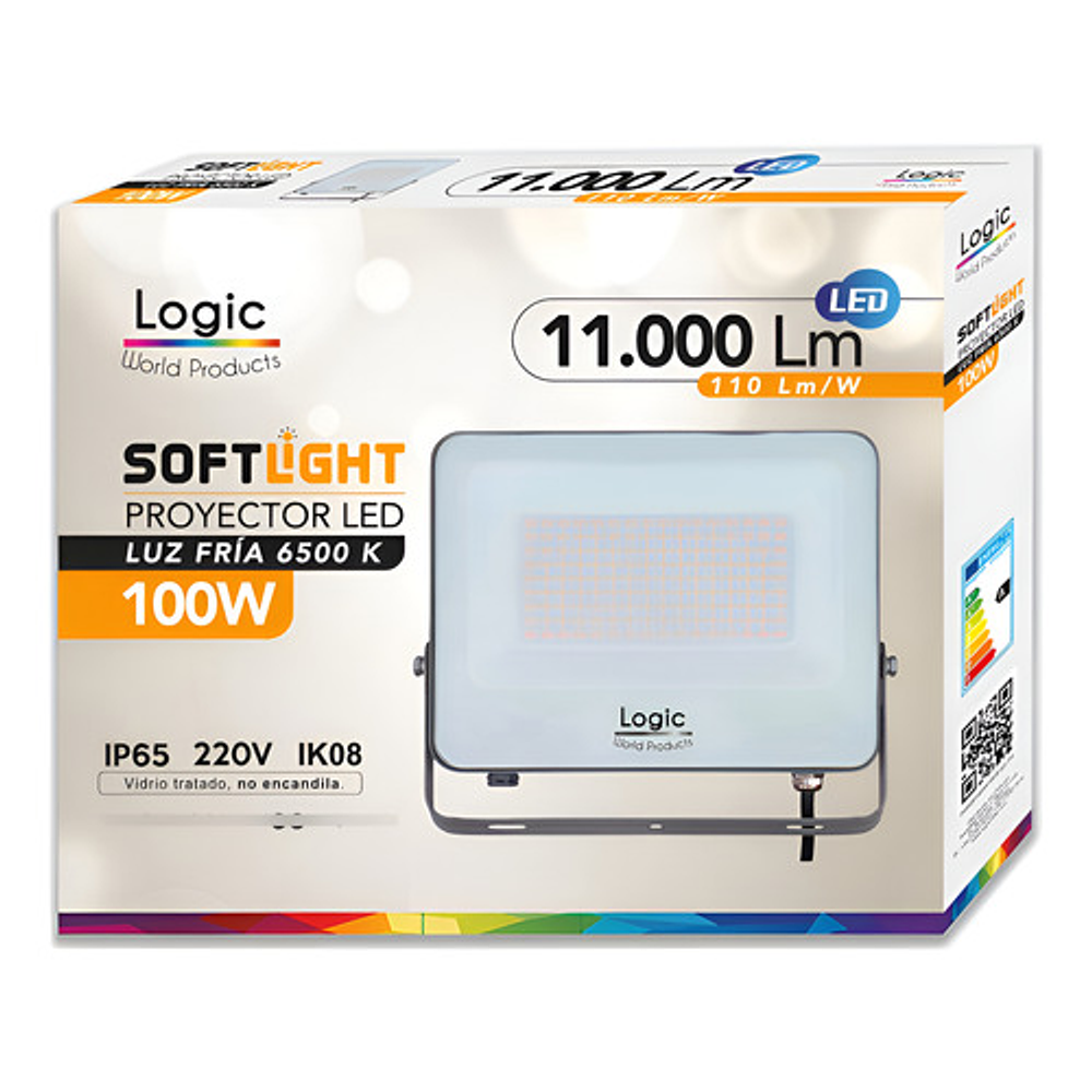 Foco Proyector Led Softlight 100w 6500k 11.000 Lum Logic