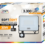 Foco Proyector Led Softlight 30w 6500k 3.300 Lum Logic Carcasa Negro Luz Blanco Frío