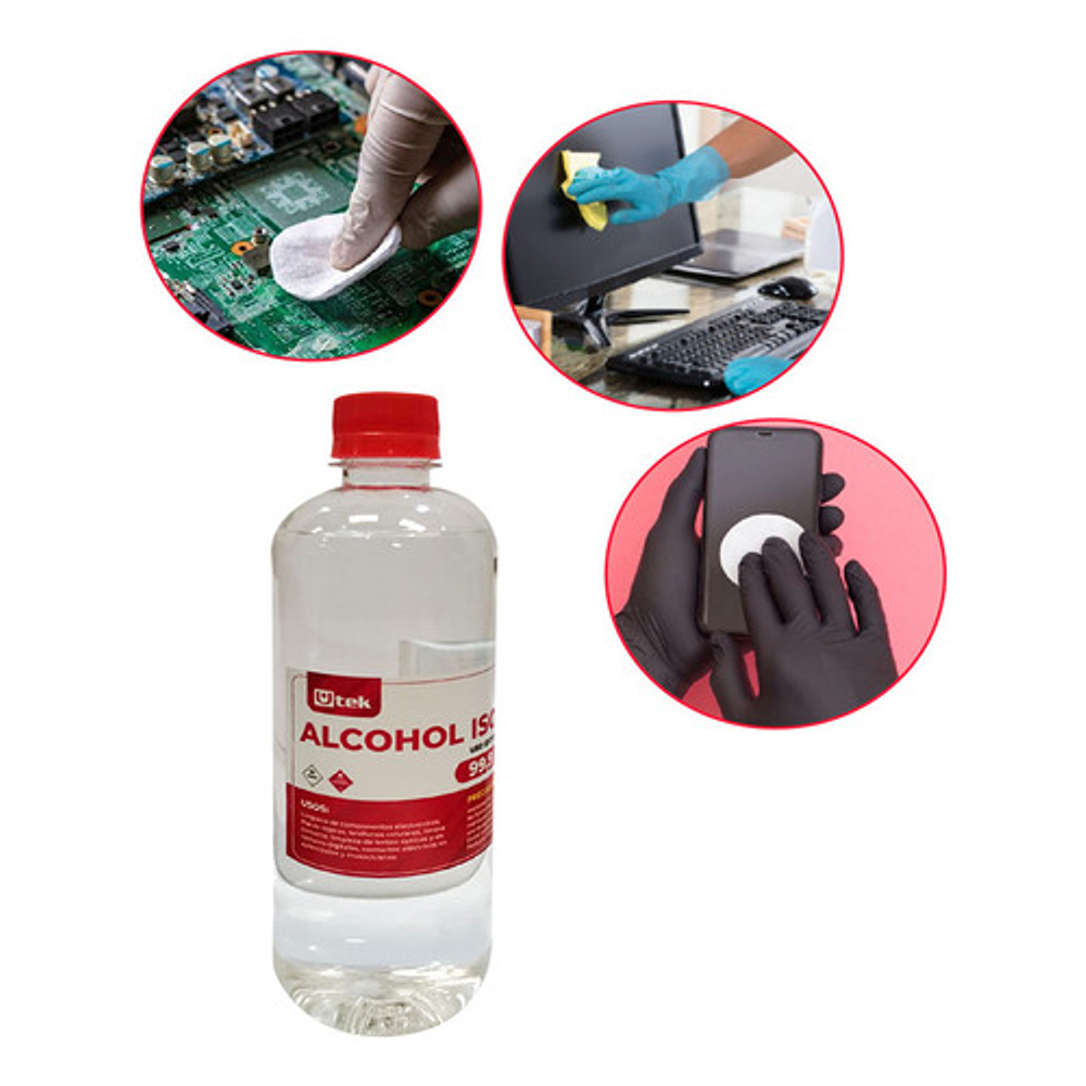 Alcohol Isopropílico 500cc Utek 99.9% Pureza