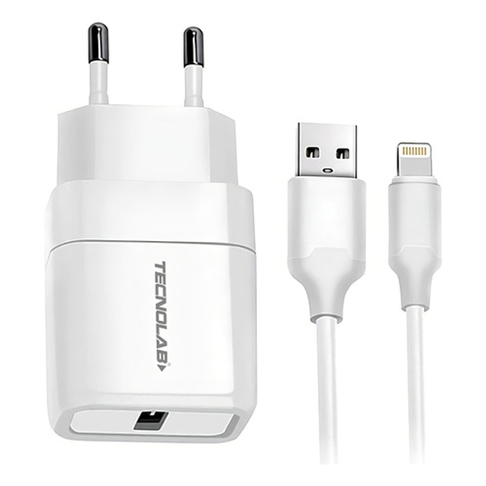 Tecnolab Cargador De Pared Compatible iPhone Tl459 Color Blanco