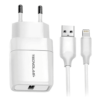 Tecnolab Cargador De Pared Compatible iPhone Tl459 Color Blanco