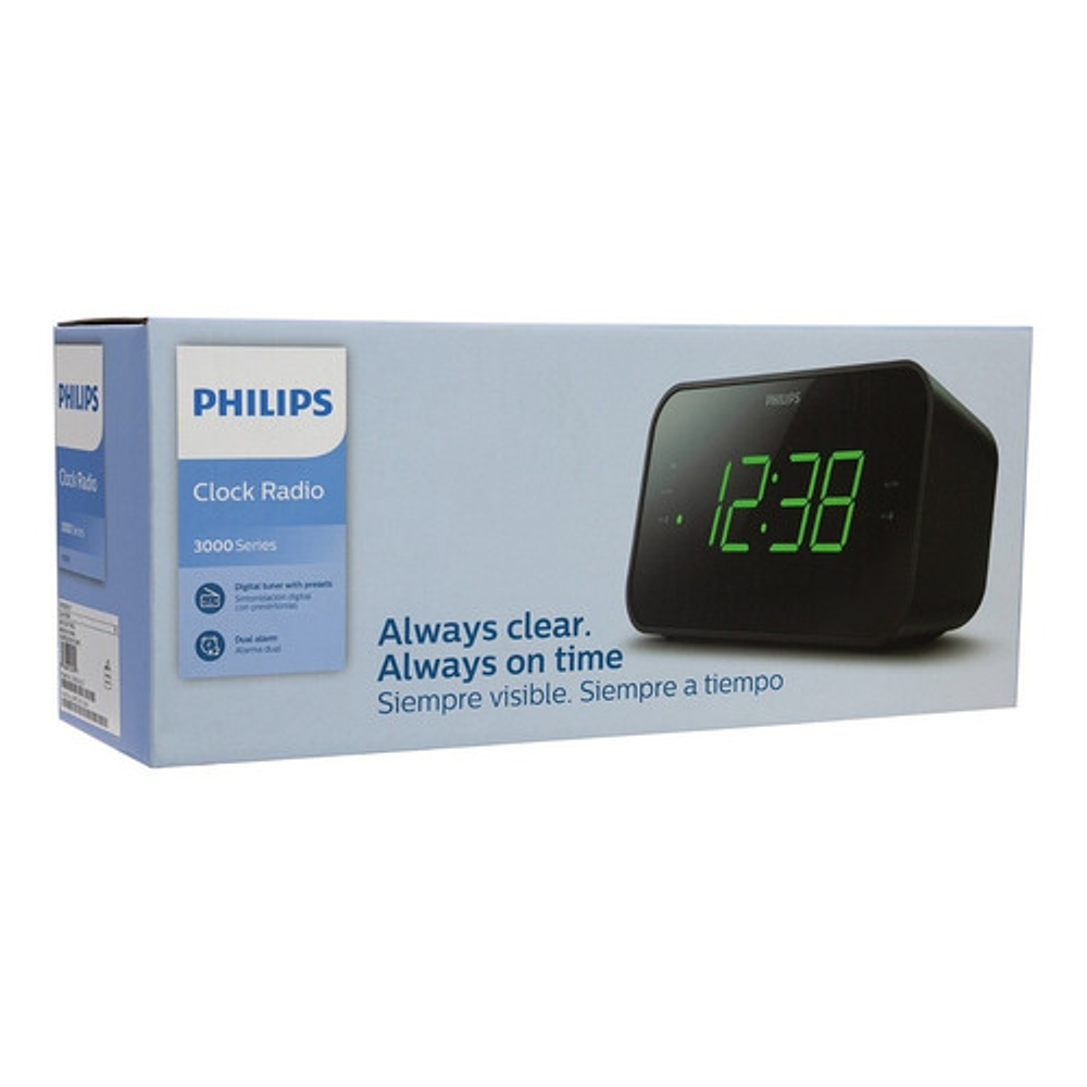 Radio Reloj Despertador Philips Tar3306 Color Negro