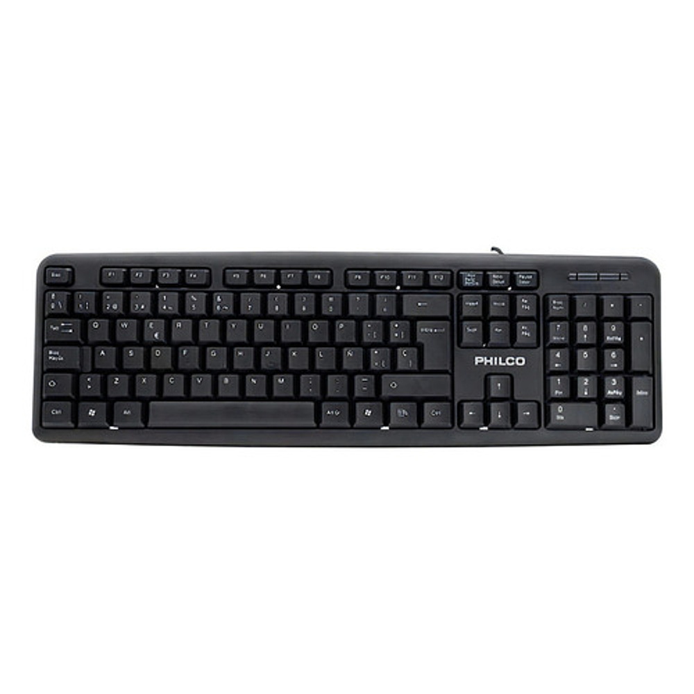 Teclado Usb Philco Estandar Español / Tecnocenter Color Del Teclado Negro