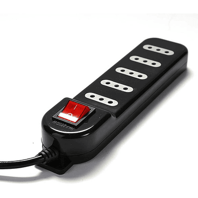 Alargador Con Switch 5 Posiciones 3mts Negro Macrotel