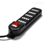 Alargador Con Switch 5 Posiciones 3mts Negro Macrotel