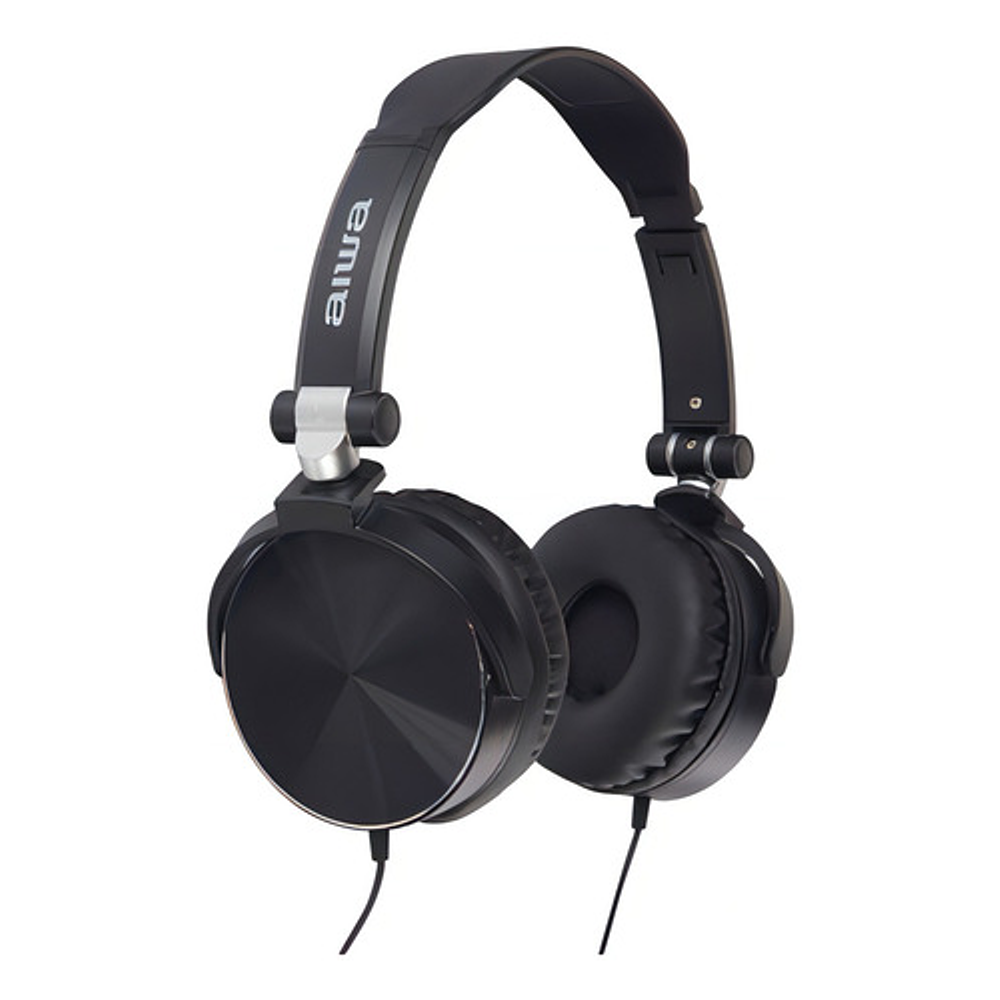 Aiwa Aw-x107 Audífonos Plegable Micrófono Cable Negro