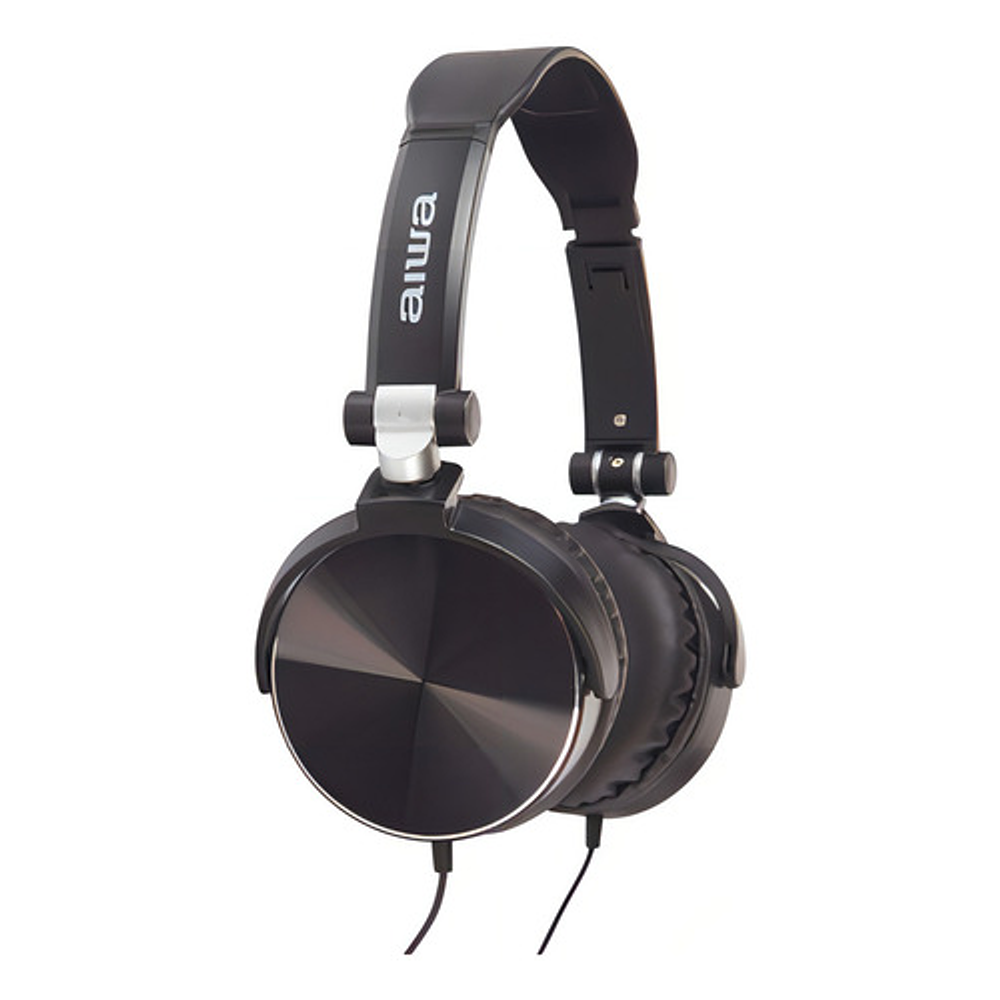 Aiwa Aw-x107 Audífonos Plegable Micrófono Cable Negro