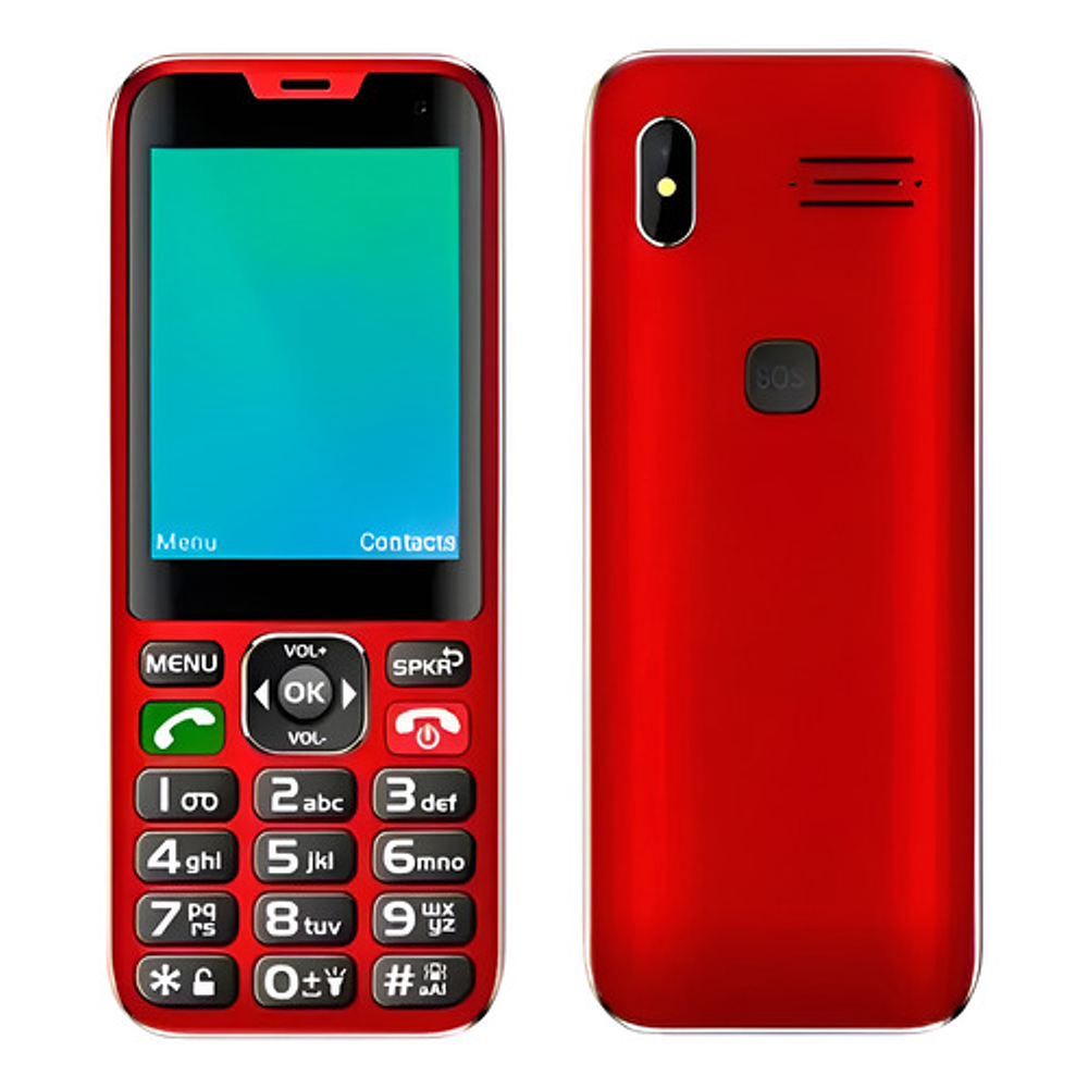 Telefono Celular Senior Tecnolab 4g Adulto Mayor Tl487 Rojo