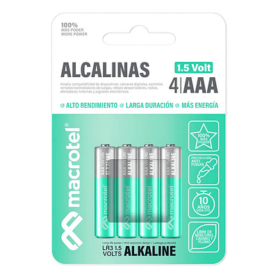 Pila Macrotel Ma-alk4aaa Cilíndrica - Pack De 4 Unidades
