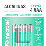 Pila Macrotel Ma-alk4aaa Cilíndrica - Pack De 4 Unidades