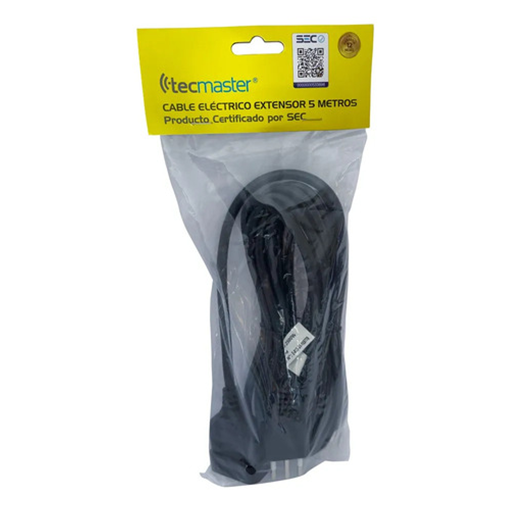 Extension Alargador 5 Metros  Negro Tecmaster Tm-800101-bk