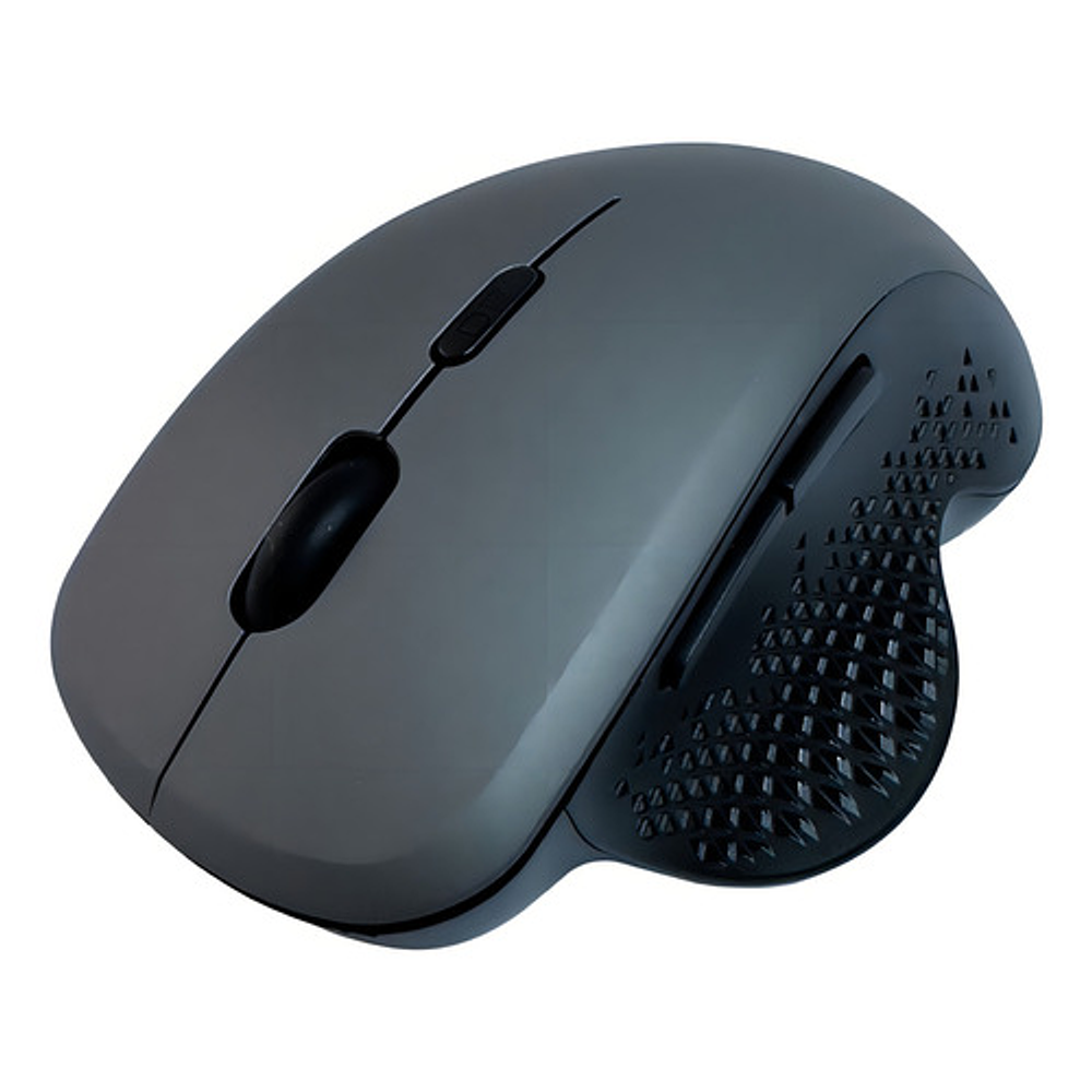 Mouse Ergonómico Dual Bt + Wireless Recargable Tecmaster Negro/gris