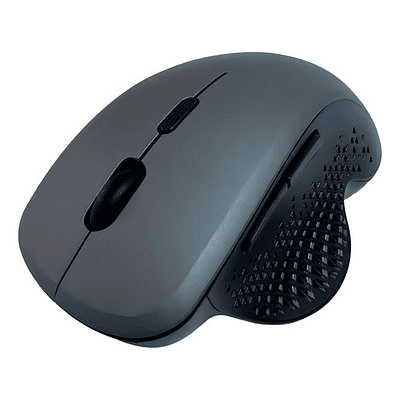 Mouse Ergonómico Dual Bt + Wireless Recargable Tecmaster Negro/gris