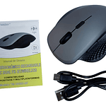Mouse Ergonómico Dual Bt + Wireless Recargable Tecmaster Negro/gris