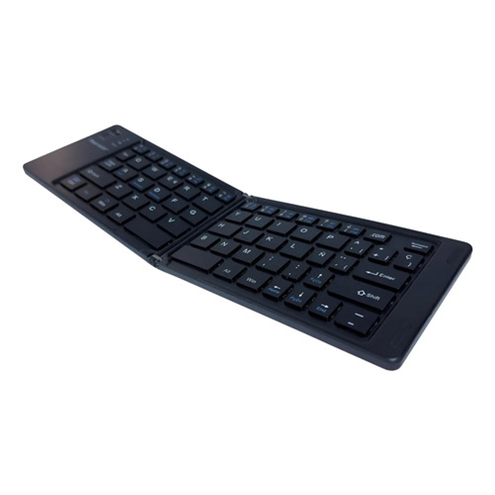 Mini Teclado Bluetooth Plegable Recargable Tecmaster Negro Español Latinoamérica