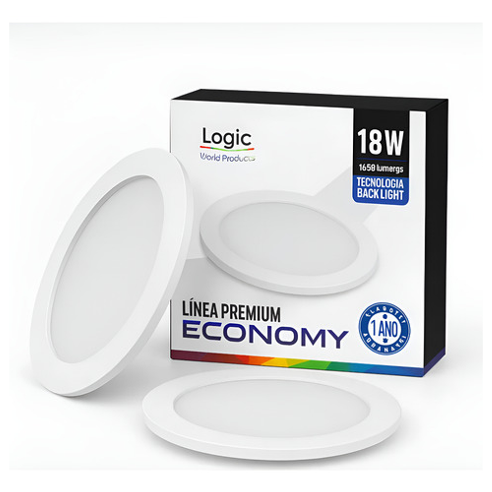 Plafón Led Embutido Circular 18w Logic 6500k 1440lm