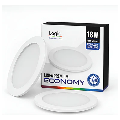 Plafón Led Embutido Circular 18w Logic 6500k 1440lm