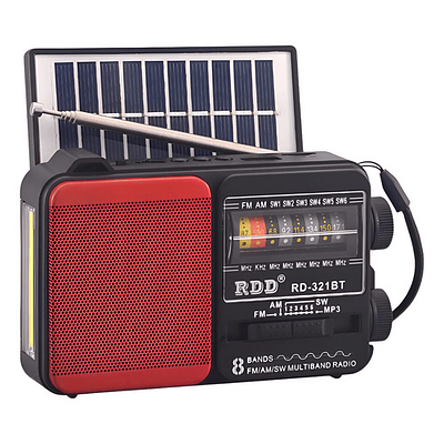 Radio Portátil Solar Am/fm/sw 15w Bluetooth Con Linterna