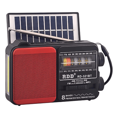 Radio Portátil Solar Am/fm/sw 15w Bluetooth Con Linterna