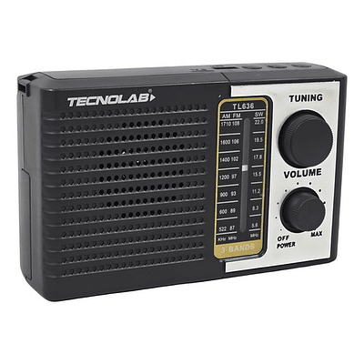 Radio Solar Recargable Tecnolab Tl636 Usb/sd Color Negro