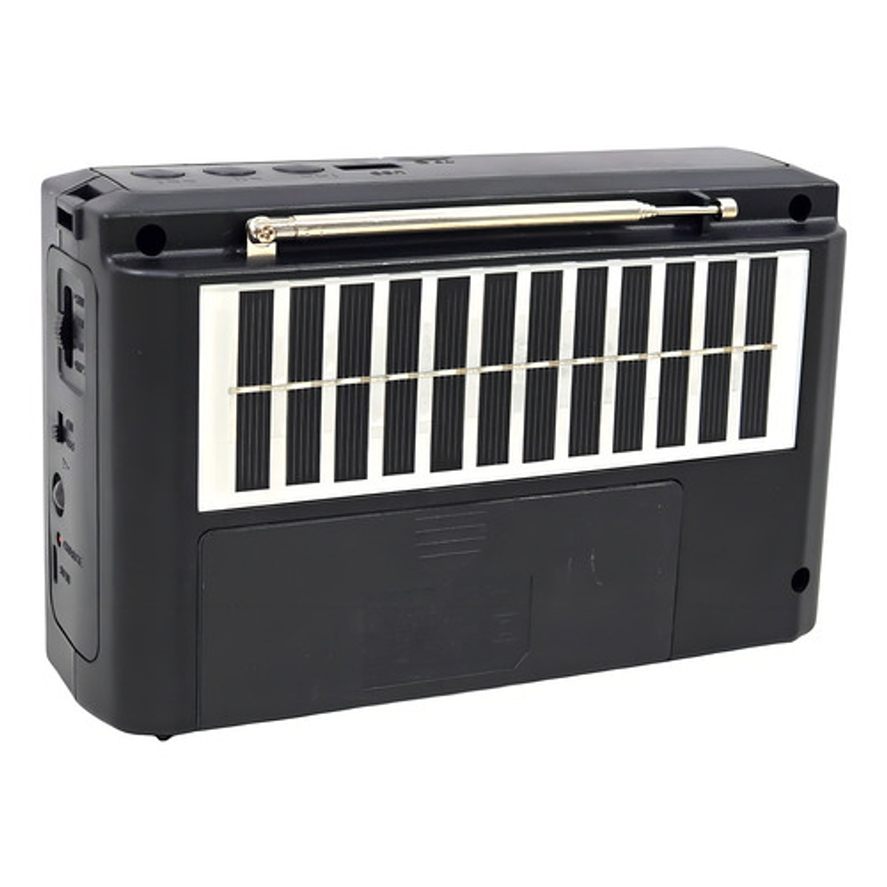 Radio Solar Recargable Tecnolab Tl636 Usb/sd Color Negro