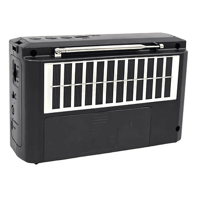 Radio Solar Recargable Tecnolab Tl636 Usb/sd Color Negro
