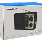 Radio Solar Recargable Tecnolab Tl636 Usb/sd Color Negro