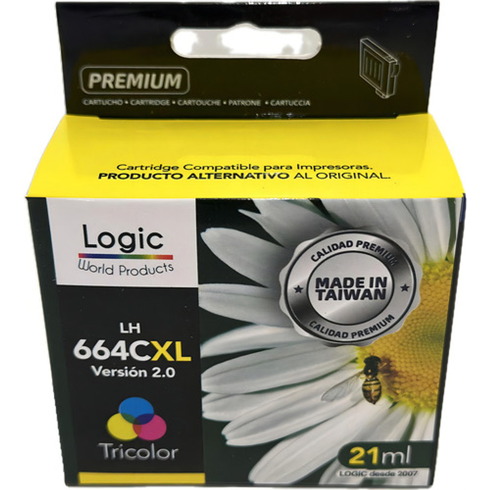 Cartucho Tinta 664cxl Version 2.0 Tricolor Marca Logic