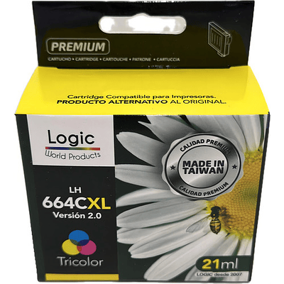 Cartucho Tinta 664cxl Version 2.0 Tricolor Marca Logic