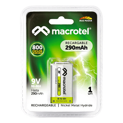 Bateria Recargable 9v 290 Mah Macrotel