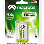 Pack 2 Baterías - Pilas Recargable 9v