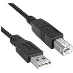 Cable Usb 2.0 Para Impresora Y Scanner A-b 1.5 Metros Color Negro
