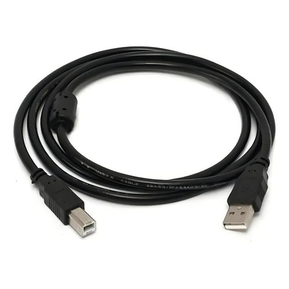 Cable Usb 2.0 Para Impresora Y Scanner A-b 1.5 Metros Color Negro