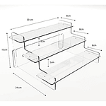 Repisa Acrílica 3 Escalones 30cm La Mejor Calidad! Transparente