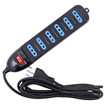 Alargador Eléctrico 6pos 3mt Switch Tm-800100bk Tecmaster Negro