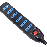 Alargador Eléctrico 6pos 3mt Switch Tm-800100bk Tecmaster Negro